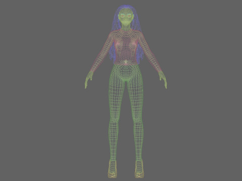 Cute stylized woman V31405 Modello 3D