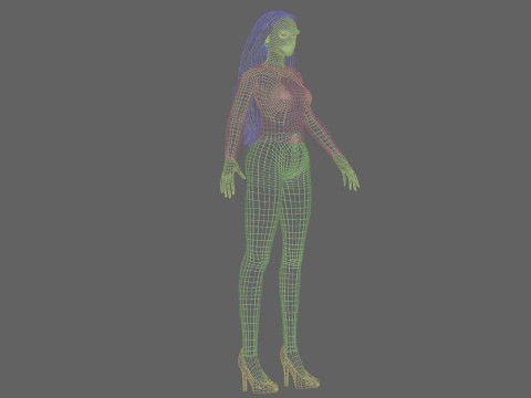 Cute stylized woman V31405 Modello 3D