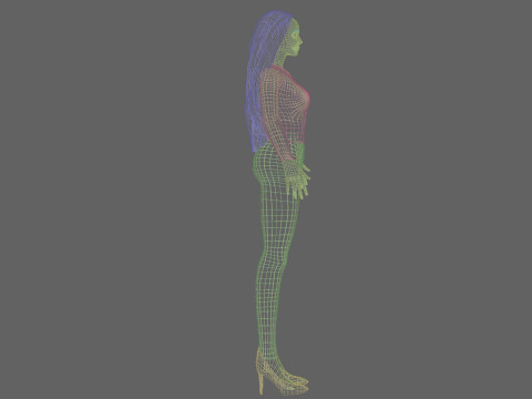 Cute stylized woman V31405 Modello 3D