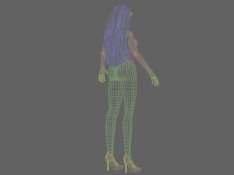 Cute stylized woman V31405 Modello 3D