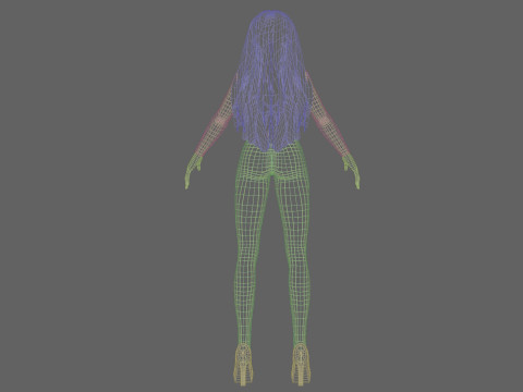 Cute stylized woman V31405 Modello 3D