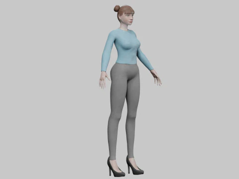 Cute teen woman V21874 3D Model