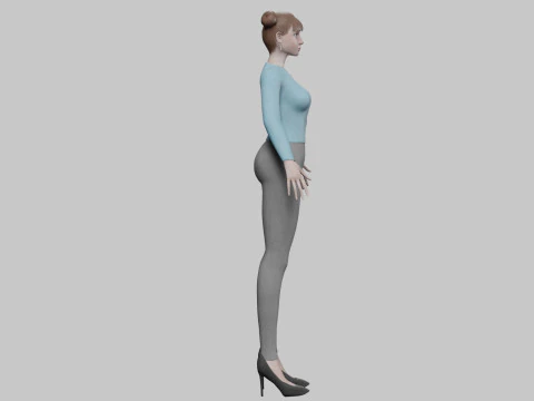 Cute teen woman V21874 3D Model