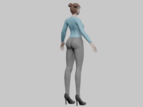 Cute teen woman V21874 3D Model