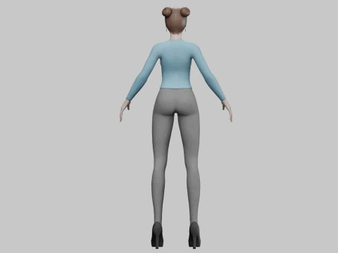 Cute teen woman V21874 3D Model