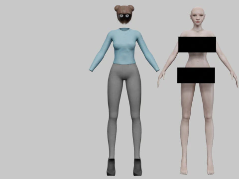 Cute teen woman V21874 3D Model