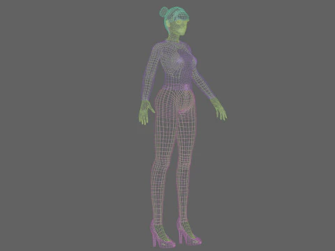 Cute teen woman V21874 3D Model