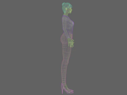 Cute teen woman V21874 3D Model