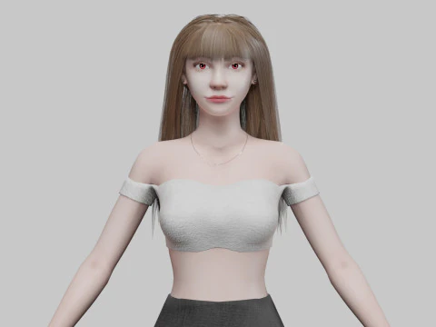 귀여운 젊은 여자 V29998 3D 모델