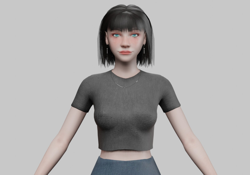 Lovely cute woman V27647 3D Model .c4d .max .obj .3ds .fbx .stl .blend