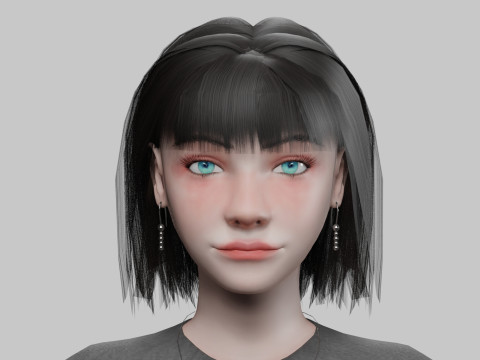 Lovely cute woman V27647 3D Model