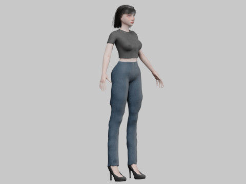 Lovely cute woman V27647 3D Model