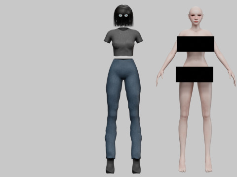 Lovely cute woman V27647 3D Model