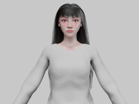 Pretty basic woman V31000 3D Model
