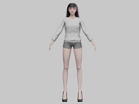 Pretty basic woman V31000 3D Model