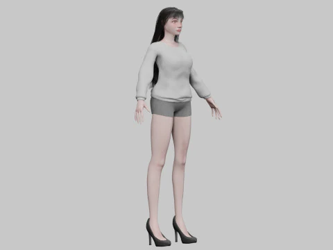 Pretty basic woman V31000 3D Model