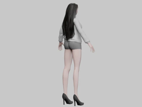 Pretty basic woman V31000 3D Model
