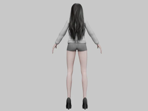 Pretty basic woman V31000 3D Model