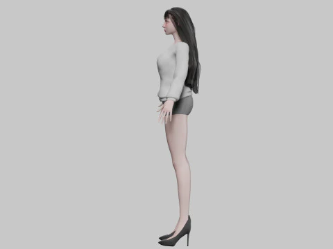 Pretty basic woman V31000 3D Model