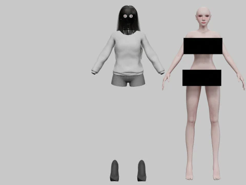 Pretty basic woman V31000 3D Model