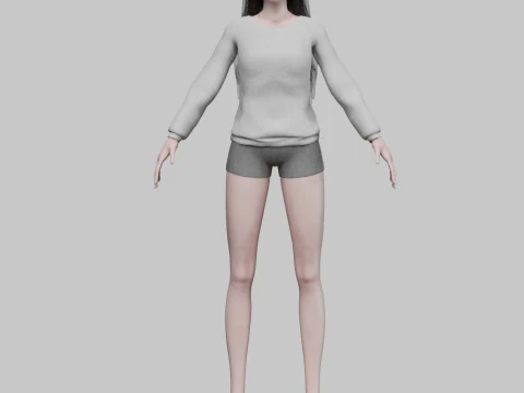 Pretty basic woman V31000 3D Model