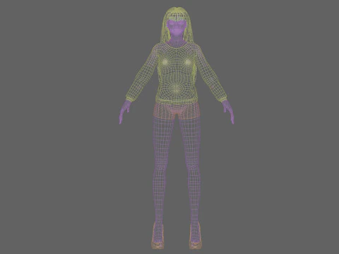 Pretty basic woman V31000 3D Model