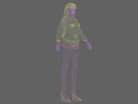 Pretty basic woman V31000 3D Model