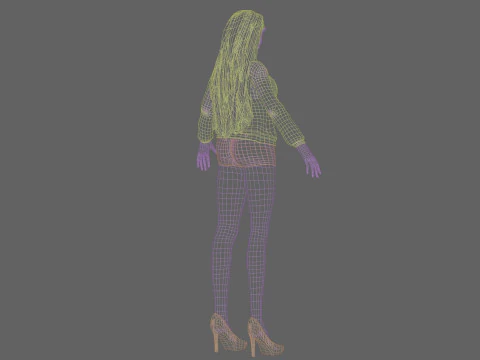 Pretty basic woman V31000 3D Model