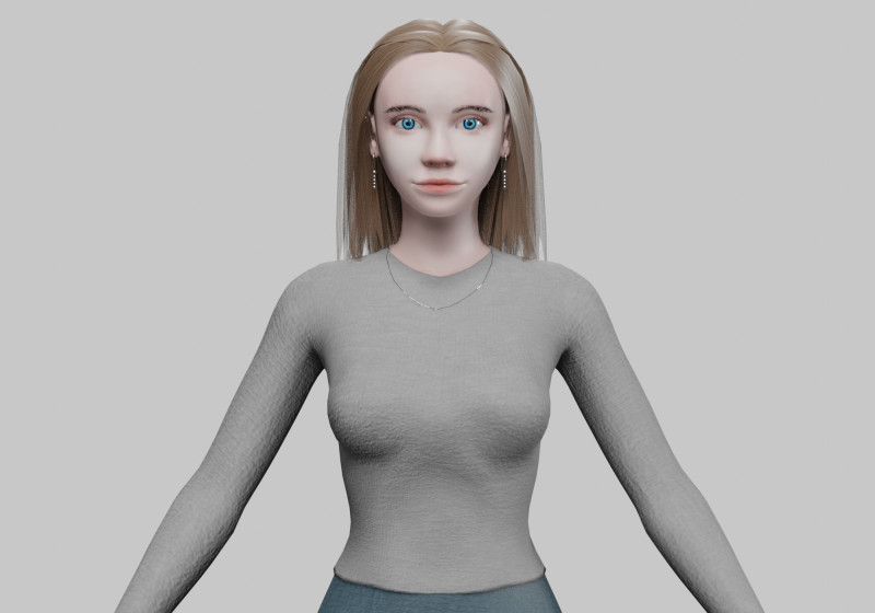 Pretty beautiful woman V28366 Model 3D .c4d .max .obj .3ds .fbx .stl .blend 