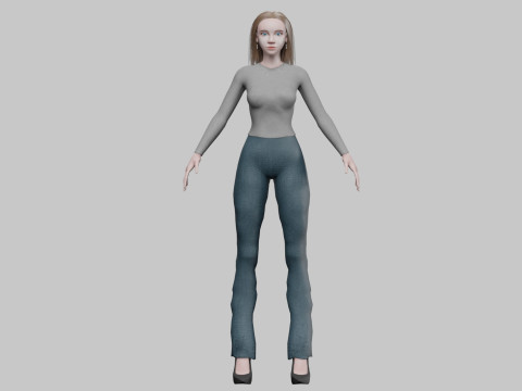 Pretty beautiful woman V28366 Model 3D
