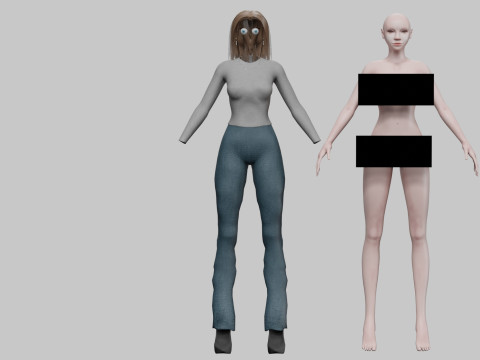 Pretty beautiful woman V28366 Model 3D