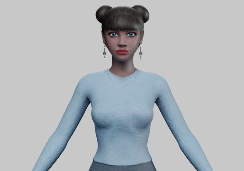 Pretty black woman V22876 Modello 3D .c4d .max .obj .3ds .fbx .stl .blend 