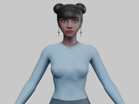 Pretty black woman V22876 Modelo 3D