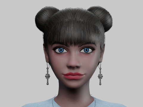 Pretty black woman V22876 Modello 3D