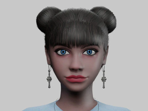 Pretty black woman V22876 3D Model