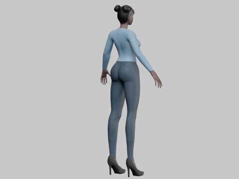 Pretty black woman V22876 Modello 3D