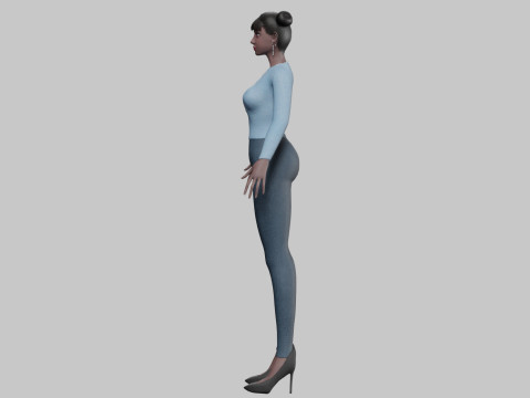 Pretty black woman V22876 Modello 3D