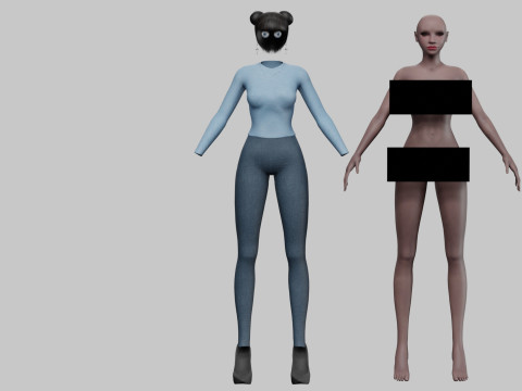 Pretty black woman V22876 Modello 3D