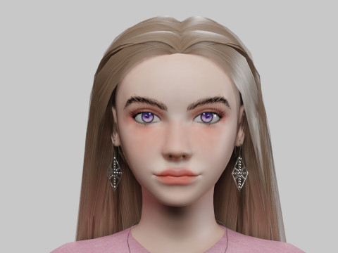 Pretty blond woman V32439 3D Model