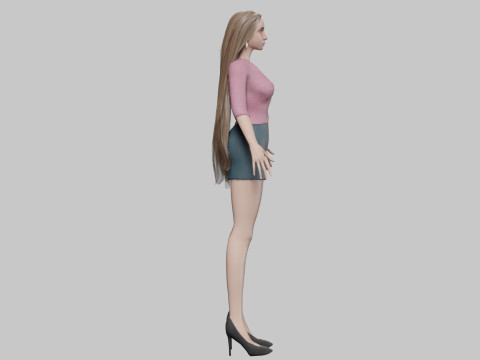 Pretty blond woman V32439 3D Model