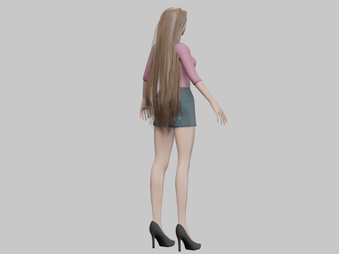 Pretty blond woman V32439 3D Model