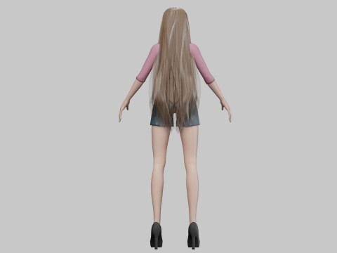 Pretty blond woman V32439 3D Model