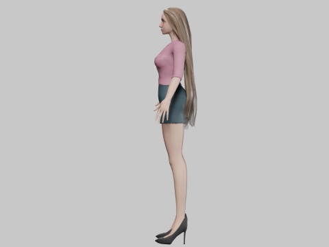 Pretty blond woman V32439 3D Model