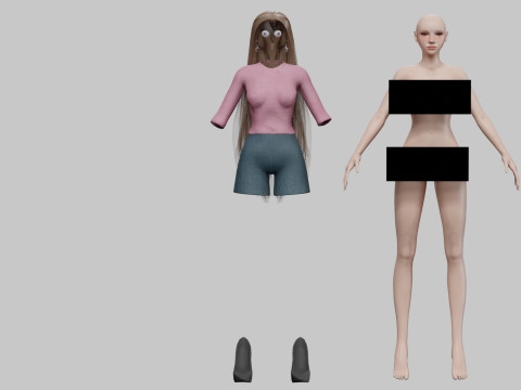 Pretty blond woman V32439 3D Model