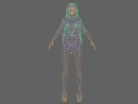 Pretty blond woman V32439 3D Model