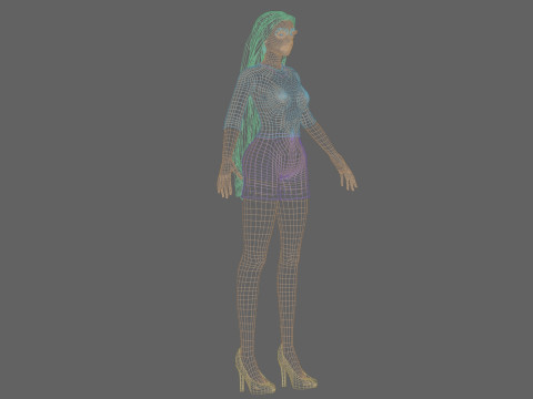 Pretty blond woman V32439 3D Model