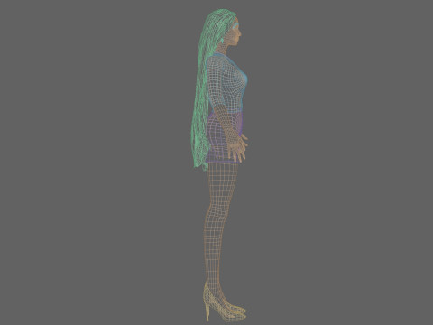 Pretty blond woman V32439 3D Model