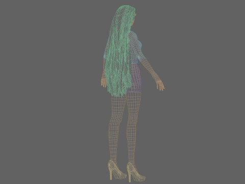 Pretty blond woman V32439 3D Model