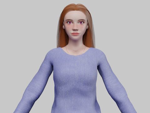 Pretty classic woman V28432 3D Model