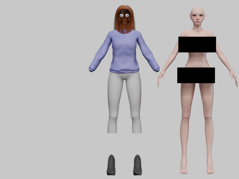 Pretty classic woman V28432 Modèle 3D